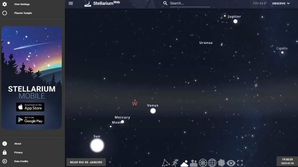 2025 terá alinhamento total de planetas do Sistema Solar. Saiba o que é e como ver 1 alinhamento stellarium