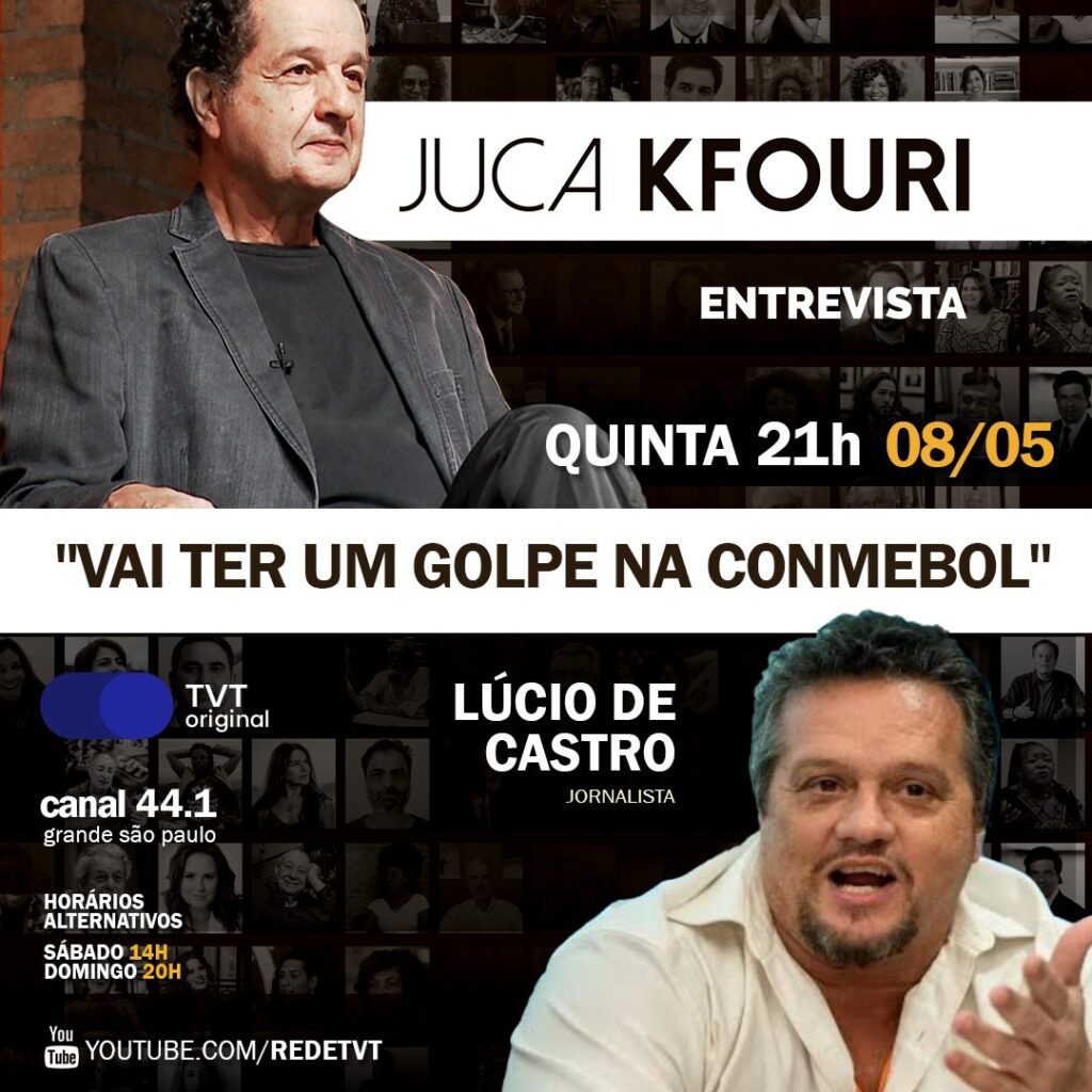 Presidente da Conmebol quer dar um golpe na entidade, afirma jornalista no Juca Kfouri Entrevista 1 presidente-da-conmebol-quer-dar-um-golpe-na-entidade-afirma-jornalista-no-juca-kfouri-entrevista-jornalista-lucio-de-castro-e-o-convidado-do-juca-kfouri-entrevista-imagem-tvt-news-tvt-news