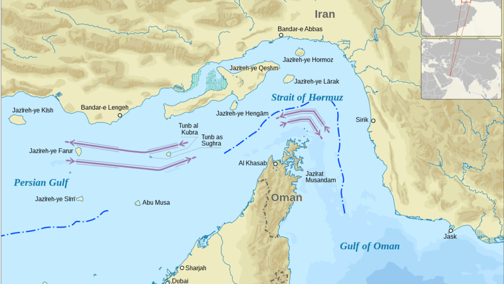 Últimas notícias da guerra no Oriente Médio em 7 de abril 1 ataque-dos-eua-leia-repercussoes-mundiais-o-estreito-de-ormuz-esta-localizado-entre-o-sul-do-ira-e-o-norte-dos-emirados-arabes-unidos-e-oma-e-e-a-principal-rota-de-exportacao-de-petroleo-dos-paises-do-golfo-imagem-wikimedia-commons-tvt-news