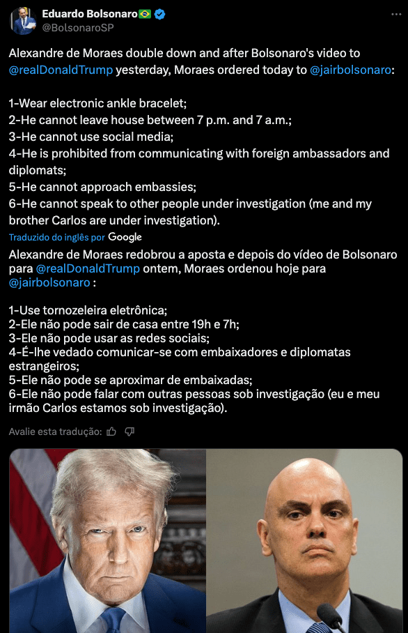 Eduardo Bolsonaro fala que Moraes dobrou a aposta contra o pai 1 eduardo-bolsonaro-fala-que-moraes-dobrou-a-aposta-contra-o-pai-no-x-eduardo-fala-que-moraes-esta-redobrando-a-aposta-imagem-x-reproducao-tvt-news