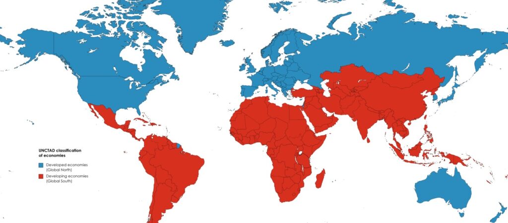 Sul Global, Terceiro Mundo, emergentes. Entenda tudo sobre estes termos na TVT News 1 mapa norte global sul global foto wikicommons