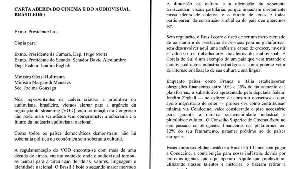 Carta de profissionais do audiovisual pede que Lula regulamente streaming 1 carta-profissionais-audiovisual-lula-regulamente-streaming-trecho-kmf-instagram-tvt-news