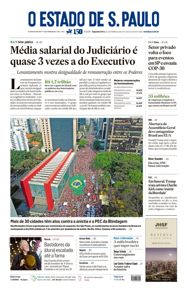 manifestacoes-contra-anistia-sao-destaque-na-imprensa-contra-anistia-nas-capas-dos-jornais-destaque-para-a-bandeira-do-brasil-de-volta-as-manifestacoes-da-esquerda-imagem-reproducao-tvt-news