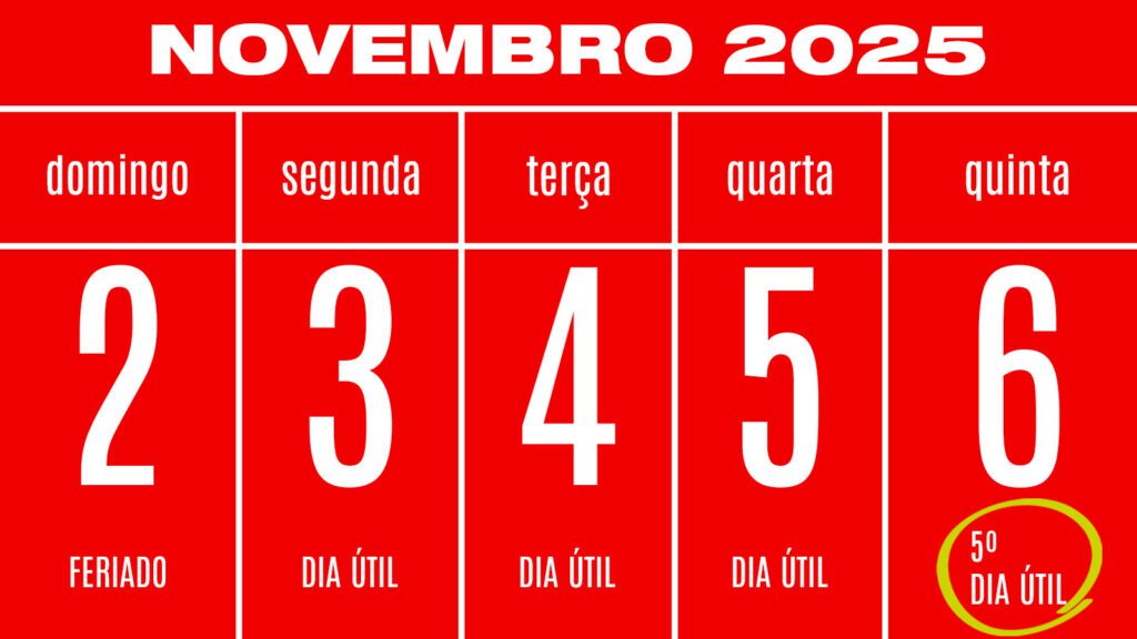 Novembro: quando será o 5º dia útil do mês?  1 5-dia-util-novembro-2025-tvt-news
