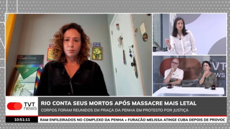 governador-do-rio-deveria-renunciar-diz-monica-benicio-e-o-corpo-preto-e-o-corpo-jovem-e-o-corpo-favelado-no-chao-lamentou-foto-reproducao-tvt-news