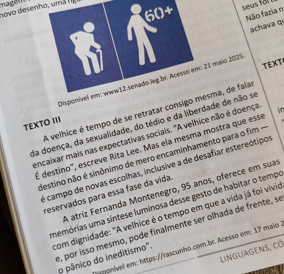 texto-motivador-redacao-enem-2025-rita-lee-fernanda-montenegro-marcos-vinicius-de-oliveira-tvt-news