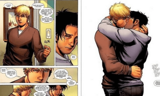 Justiça mantém condenação de Marcelo Crivella por censura a HQ LGBTQIA+ 1 trecho-do-quadrinho-com-o-beijo-gay-questionado-por-crivella-foto-reproducao-marvel-tvt-news