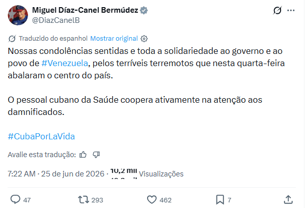 terremoto-na-venezuela-mobiliza-lula-e-lideres-mundiais-em-operacao-de-ajuda-humanitaria-o-presidente-de-cuba-em-suas-redes-sociais-reproducao-tvt-news