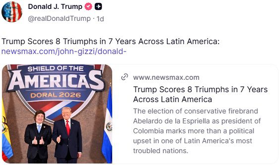 Trump compartilha texto sobre eleições do Brasil e impacto na direita da América Latina 1