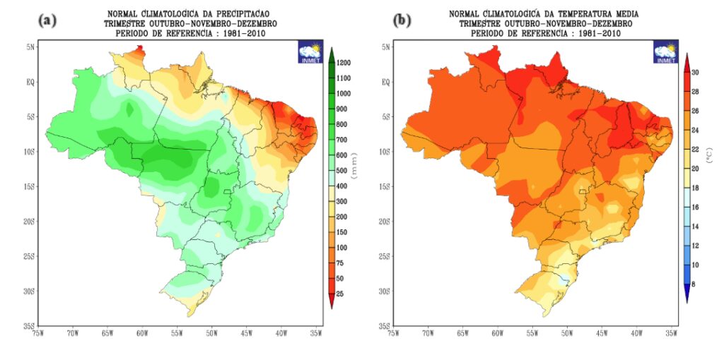 Primavera começa nesta terça-feira com previsão de calor intenso e mudanças nas chuvas 1 primavera-comeca-nesta-terca-feira-com-previsao-de-calor-climatologia-precipitacao-temperatura-media-do-ar-para-o-trimestres-de-outubro-novembro-dezembro-inmet