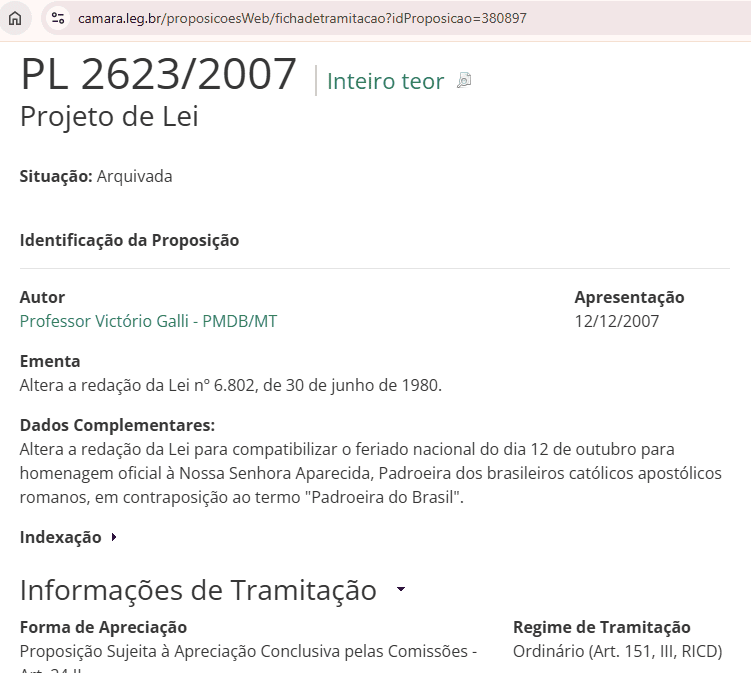 Fux contraria Dino e suspende posts sobre Nossa Senhora Aparecida 2
