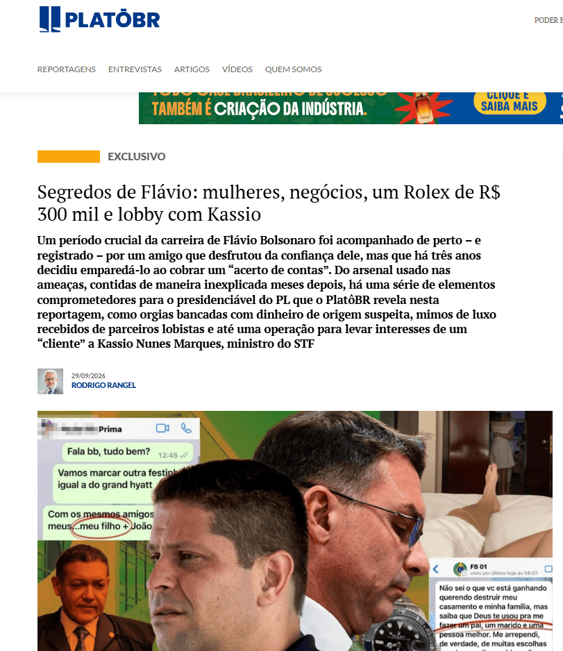 Ex-sócio de Flávio Bolsonaro relata despesas, Rolex e lobby no STF 3