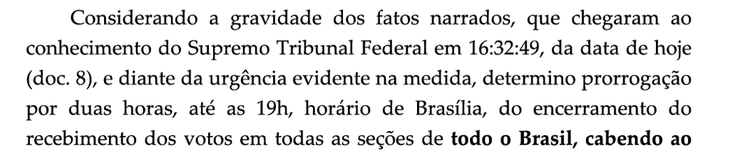 Zanin prorroga eleição até as 19h deste domingo em todo o país 1