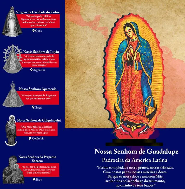 12 de outubro é Dia de Nossa Senhora Aparecida 2 dia-de-nossa-senhora-aparecida-conheca-outras-aparicoes-da-virgem-na-america-latina-aparicoes-da-virgem-pela-america-latina-infografico-luana-frazao-revista-babel-eca-uspl-tvt-news