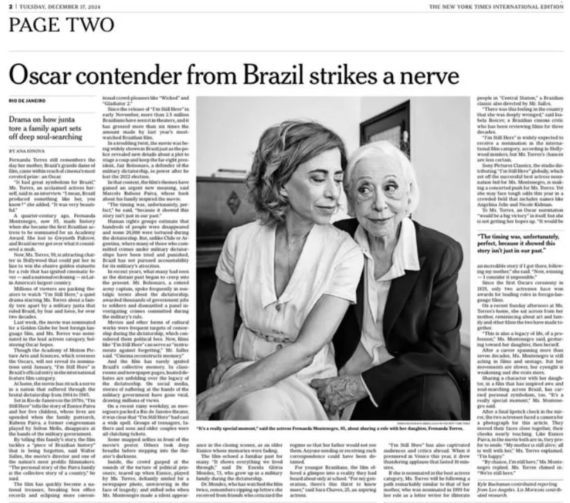 Fernanda Torres vence Globo de Ouro 2025 10 globo-de-ouro-2025-quais-as-chances-de-premiacao-o-jornal-norte-americano-the-new-york-times-destacou-a-atriz-brasileira-fernanda-torres-em-materia-publicada-em-dezembro-de-2024-apos-o-sucesso-do-filme-ainda-estou-aqui-a-reportagem-elogiou-a-atuacao-de-fernanda-torres-como-eunice-paiva-e-apontou-a-como-uma-forte-candidata-ao-oscar-2025-o-jornal-tambem-entrevistou-fernanda-torres-e-sua-mae-fernanda-montenegro-e-comparou-a-trajetoria-da-atriz-com-a-da-mae-as-coincidencias-das-historias-de-mae-e-filha-sao-impressionantes-imagem-reproducao-instagram-fernanda-torres-tvt-news
