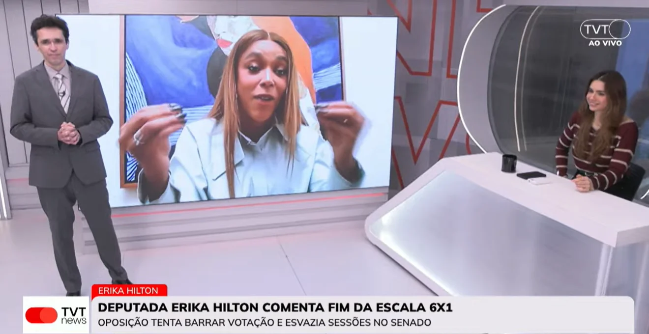 As novas lideranças da esquerda eleitas em 2026 10 erika-hilton-fim-da-escala-6x1-entrevista-jornal-tvtnews-segunda-edicao-erika-hilton-na-tvt